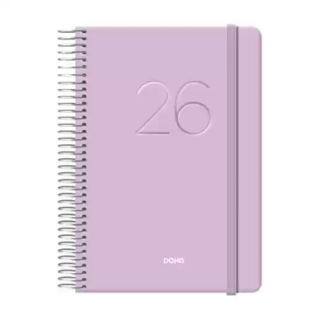 12574-2026 DOHE AGENDA ANUAL GLOSS ESPIRAL 12.5X18CM DP CIERRE C/GOMA MORADO 2026