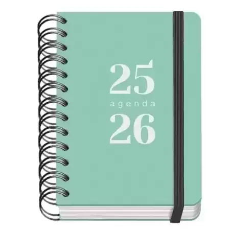 51783 DOHE AGENDA ESCOLAR GRAMMAR A6 ESPIRAL DOBLE DP TAPA PP VERDE 2025-2026