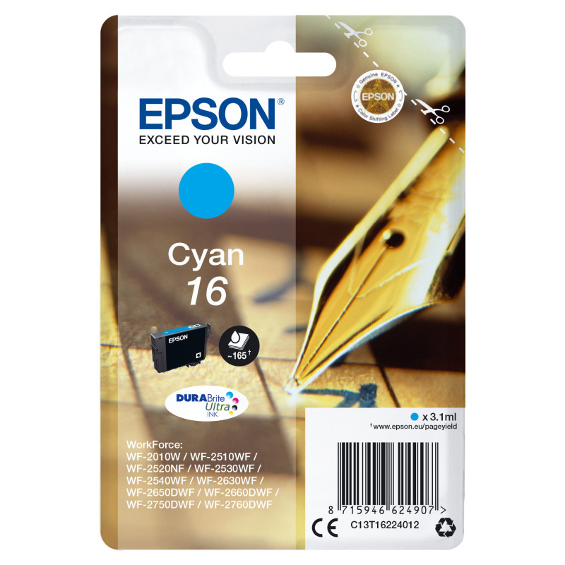 C13T16224012 Epson DURABrite Ultra Ink Cartucho Cian 16