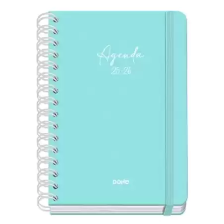 51934 DOHE AGENDA ESCOLAR SERENITY WIRE´O A5 ESPIRAL DOBLE SV TAPA DURA VERDE 2025-2026
