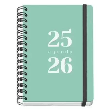 52032 DOHE AGENDA ESCOLAR GRAMMAR A5 ESPIRAL DOBLE DP TAPA PP VERDE 2025-2026