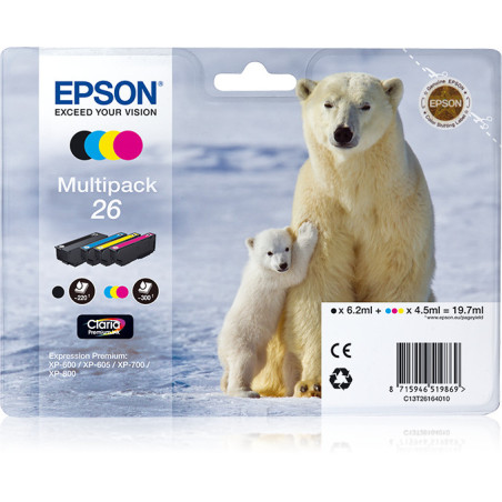 C13T26164010 Epson Claria Premium Cartucho 26 Multipack 4 colores