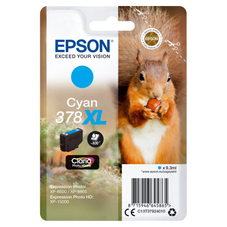 C13T37924020 EPSON Singlepack Cyan 378XL Claria Photo HD Ink con RF