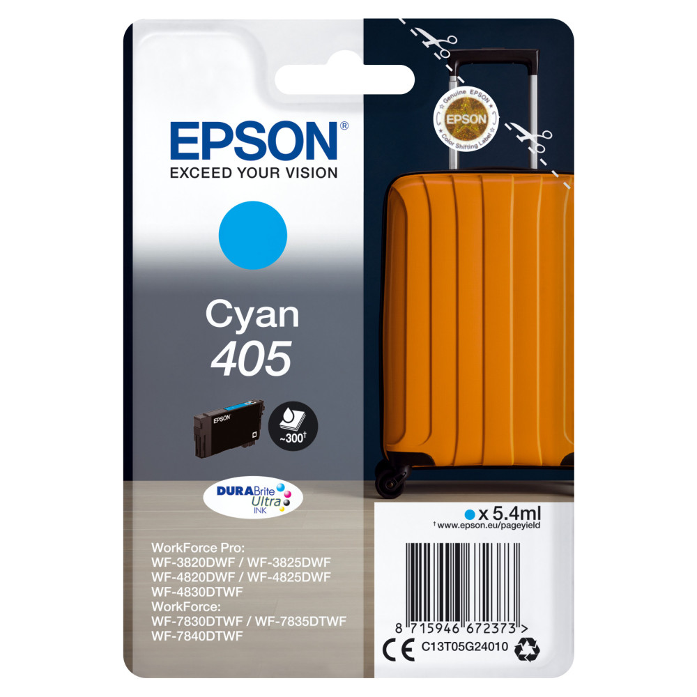 C13T05G24020 EPSON Singlepack Cyan 405 DURABrite Ultra Ink