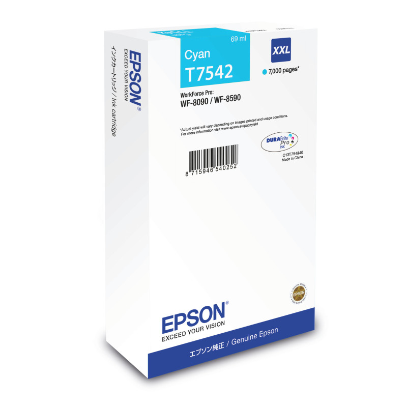 C13T754240 EPSON Cartucho Cian XXL 7000p WF-8x90