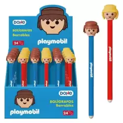 79731 DOHE BOLÍGRAFO BORRABLE PLAYMOBIL 1.0MM TINTA AZUL C/SURTIDOS EXPOSITOR 24 UD