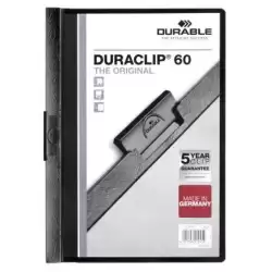220901 DURABLE CARPETA DOSSIER PINZA DURACLIP 60 NEGRO A4 -25U-