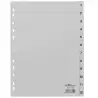 651210 DURABLE ÍNDICES PP CON PESTAÑAS IMPRESAS DIVISIÓN NUMÉRICA 1-12 VERTICAL A4 GRIS