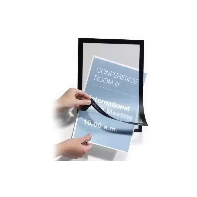 487201 DURABLE MARCO INFORMATIVO MAGNETICO DURAFRAME ADHESIVO A SUPERFICIES LISAS Y SOLIDAS A4 NEGRO -2U-