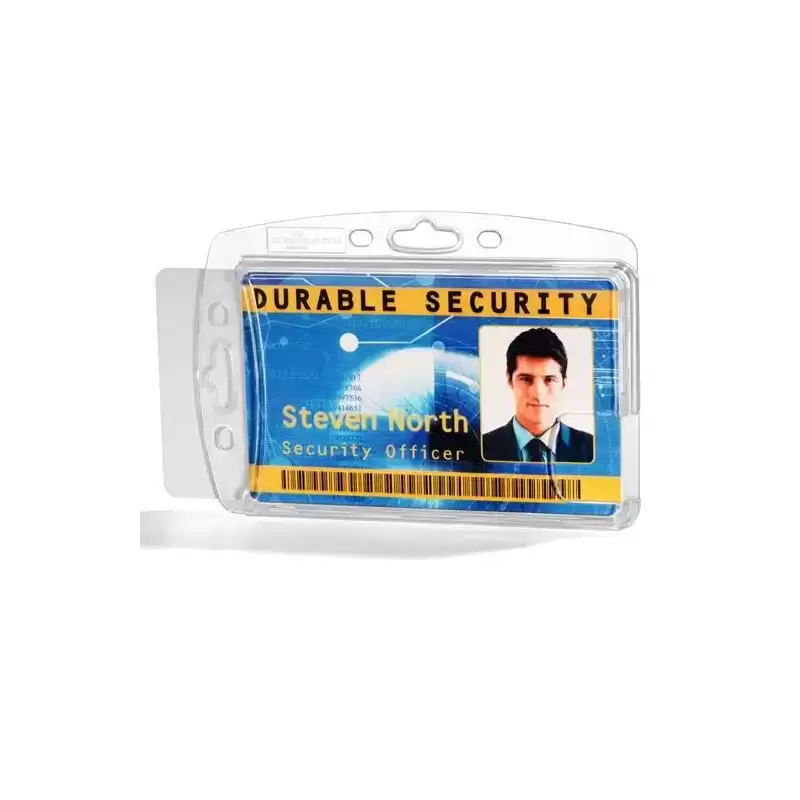 892419 DURABLE IDENTIFICADOR RÍGIDO PARA 2 TARJETAS 54X87MM PACK 10 UD TRANSPARENTE