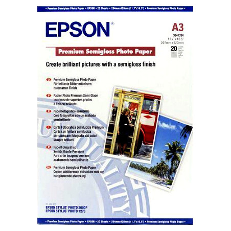 C13S041334 Epson Papel Fotografico Semibrillo (Premium SemiGlossy Photo) A3