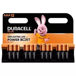 DUR17691 DURACELL PILAS PLUS POWER BOOST LR03 ALCALINAS AAA 1.5V BLISTER 12