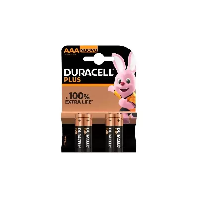 LR03AAA DURACELL PILAS PLUS LR03 ALCALINAS AAA 1.5V -PACK 4U-
