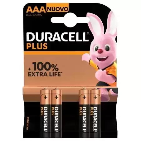 LR03AAA DURACELL PILAS PLUS LR03 ALCALINAS AAA 1.5V -PACK 4U-