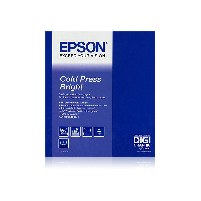 C13S042316 EPSON GF Papel Artístico Cold Press Bright 60&quot x50'