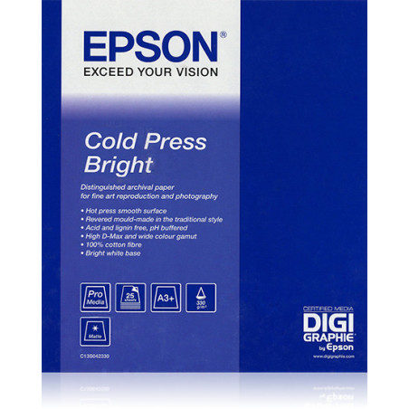 C13S042316 EPSON GF Papel Artístico Cold Press Bright 60&quot x50'