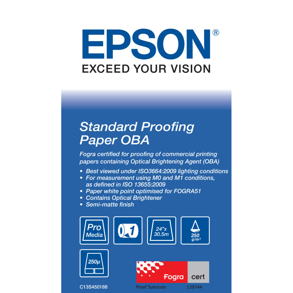 C13S450188 EPSON Standard Proofing Paper OBA 24&quot  x 30.5 m