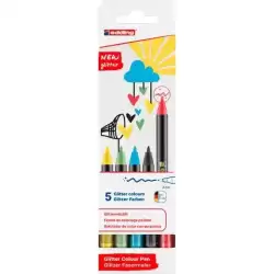 4-1200-5-3 EDDING ROTULADOR 1200 GLITTER BÁSICO COLORES SURTIDOS PACK 5 UD