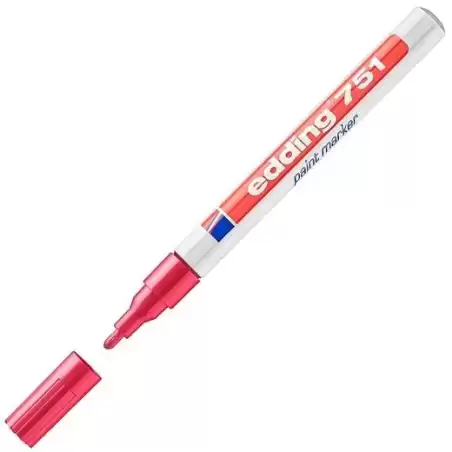 751-02 EDDING MARCADOR PERMANENTE 751 TINTA OPACA BRILLANTE ROJO
