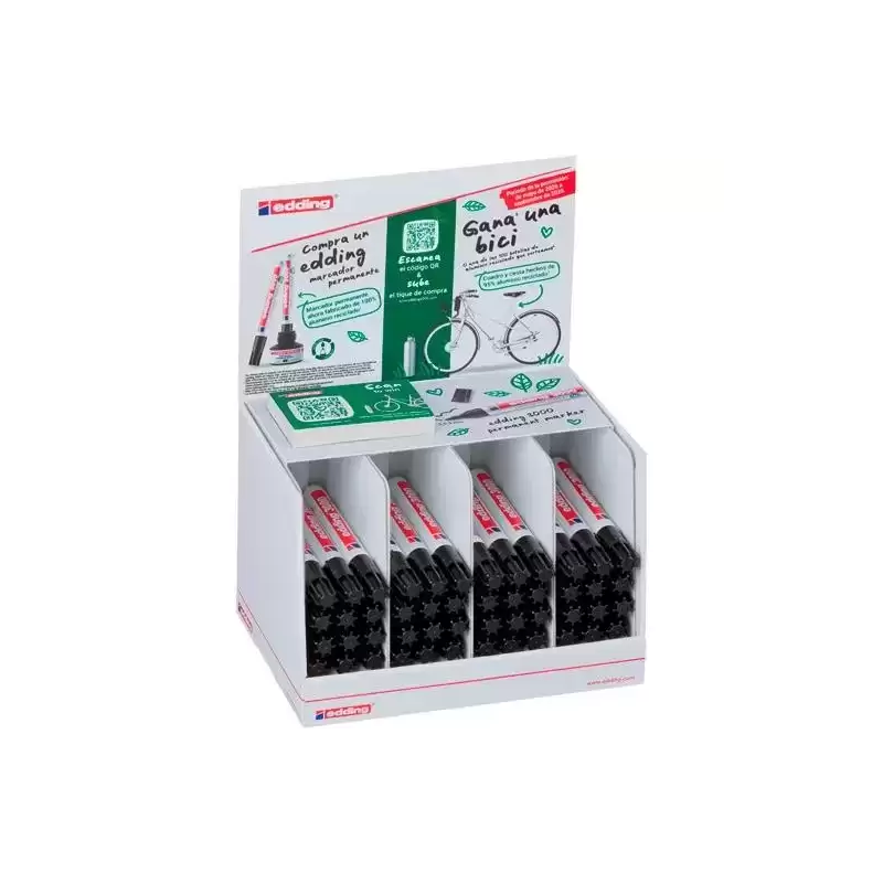 E-3000 EDDING MARCADOR PERMANENTE 3000 NEGRO EXPOSITOR 48 UD