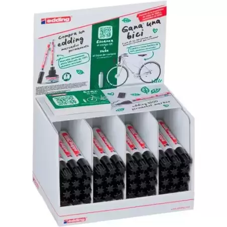 E-3000 EDDING MARCADOR PERMANENTE 3000 NEGRO EXPOSITOR 48 UD