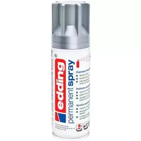 5200-923 EDDING PINTURA PERMANENTE EN SPRAY BOTE 200ML PLATA MATE