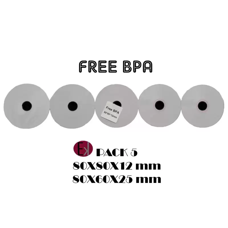 RT-EV01-80X80-65GR EKRIT ROLLO TÉRMICO SIN BPA 80X80X12MM 65GRS -5U-