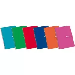100430069 ENRI CUADERNO ESPIRAL FOLIO T/ DURA 80H DOBLE PAUTA 3MM 60GR  COLORES SURTIDOS