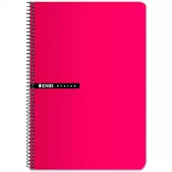 100435749 ENRI CUADERNO ESPIRAL 100H FOLIO 70GR T/DURA 4X4 ROJO