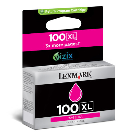 14N0901E LEXMARK S/305/405/505/605 PRO/205/705/805/905 Cartucho de tinta Magenta Retornable nº100