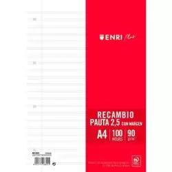 400173990 ENRI RECAMBIO PLUS 100H A4 90GR PAUTA 2