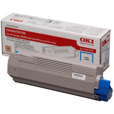 43872307 OKI C5650/C5750 Toner Cian 2k