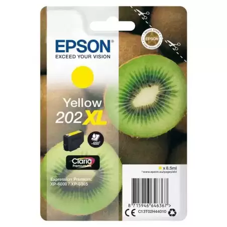 C13T02H44010 EPSON SINGLEPACK YELLOW 202XL CLARIA PREMIUM INK