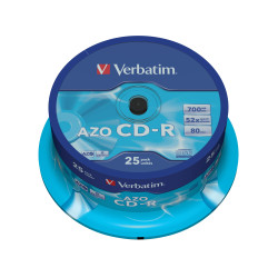 43352 VERBATIM CD-R 700Mb 52X CrystalAzo (Tarrina 25)