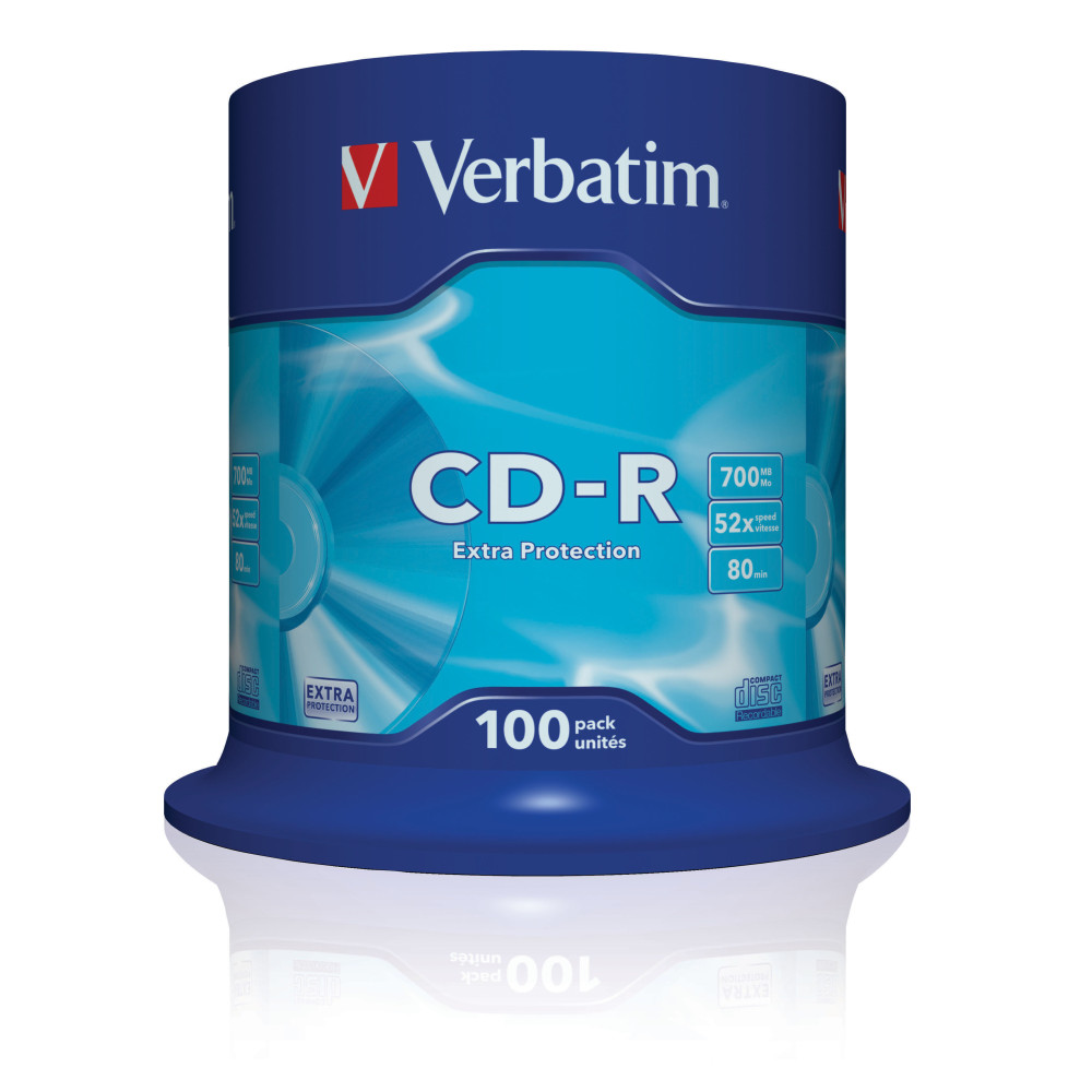 43411 VERBATIM CD-R 700MB 48x Datalife Extra Protection (Tarrina 100)