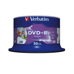 43512 VERBATIM DVD+R 4.7GB 16x Photo Imprimi (Tarrina 50)