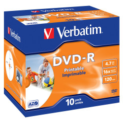 43521 VERBATIM DVD-R 4.7Gb 16x Imprimible (Pack 10 ud)