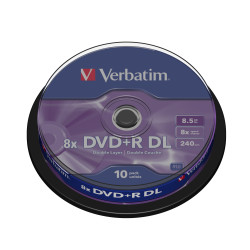 43666 VERBATIM DVD+R 8.5Gb 8x doble capa (Tarrina 10 ud)
