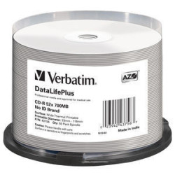43756 VERBATIM CD-R 700MB 52x DataLifePlus Wide Thermal Professional (Tarrina 50)