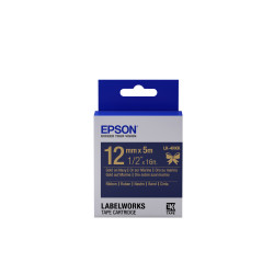 C53S654002 EPSON Cartucho de etiquetas de cinta satinada LK-4HKK oro/azul marino de 12 mm (5 m)