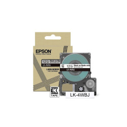 C53S672062 EPSON Cartucho de etiquetas Matte Tape   White/Black 12mm(8m)   LK-4WBJ
