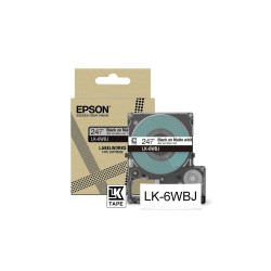 C53S672064 EPSON Cartucho de etiquetas Matte Tape   White/Black 24mm(8m)   LK-6WBJ