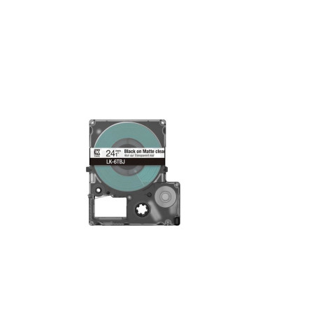 C53S672067 EPSON Cartucho de etiquetas Matte Tape   Clear/Black 24mm(8m)   LK-6TBJ