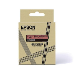 C53S672072 EPSON Cartucho de etiquetas Matte Tape   Red/Black 18mm(8m)   LK-5RBJ