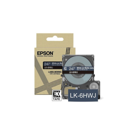 C53S672085 EPSON Cartucho de etiquetas Matte Tape   Navy/White 18mm(8m)   LK-5HWJ