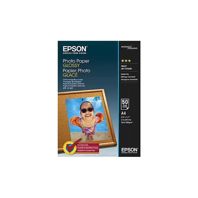 C13S042539 EPSON PAPEL PHOTO GLOSSY A4 50 HOJAS 200 GRAMOS