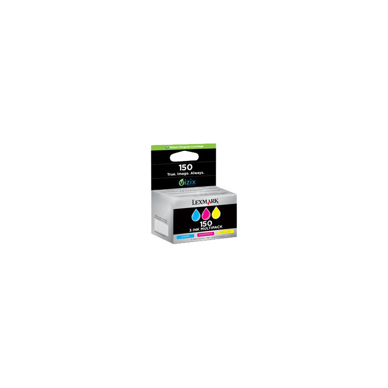 14N1805E Lexmark Pack 3 cartuchos color (CMY) Retornables 150