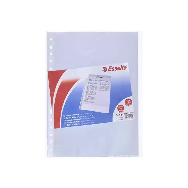 56200 ESSELTE FUNDA MULTITALADRO 16 PP PIEL DE NARANJA FOLIO 80 MICRAS COPYSAFE PORTADOCUMENTOS BOLSA DE 10 FUNDAS
