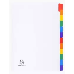 2312E EXACOMPTA SEPARADORES CARTULINA BLANCA 160GR 12 POSICIONES A4 PESTAÑAS COLORES