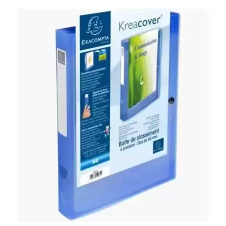 59982E EXACOMPTA CARPETA DE PROYECTOS KREA COVER 40MM CIERRE CON CLIP A4 PP AZUL